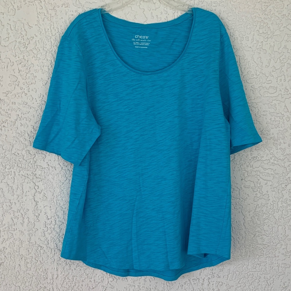 Chico's Vibrant Blue Short Sleeve soft top size L